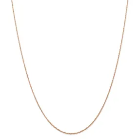 14k Rose Gold .7 mm Carded Cable Rope Chain | 7RR