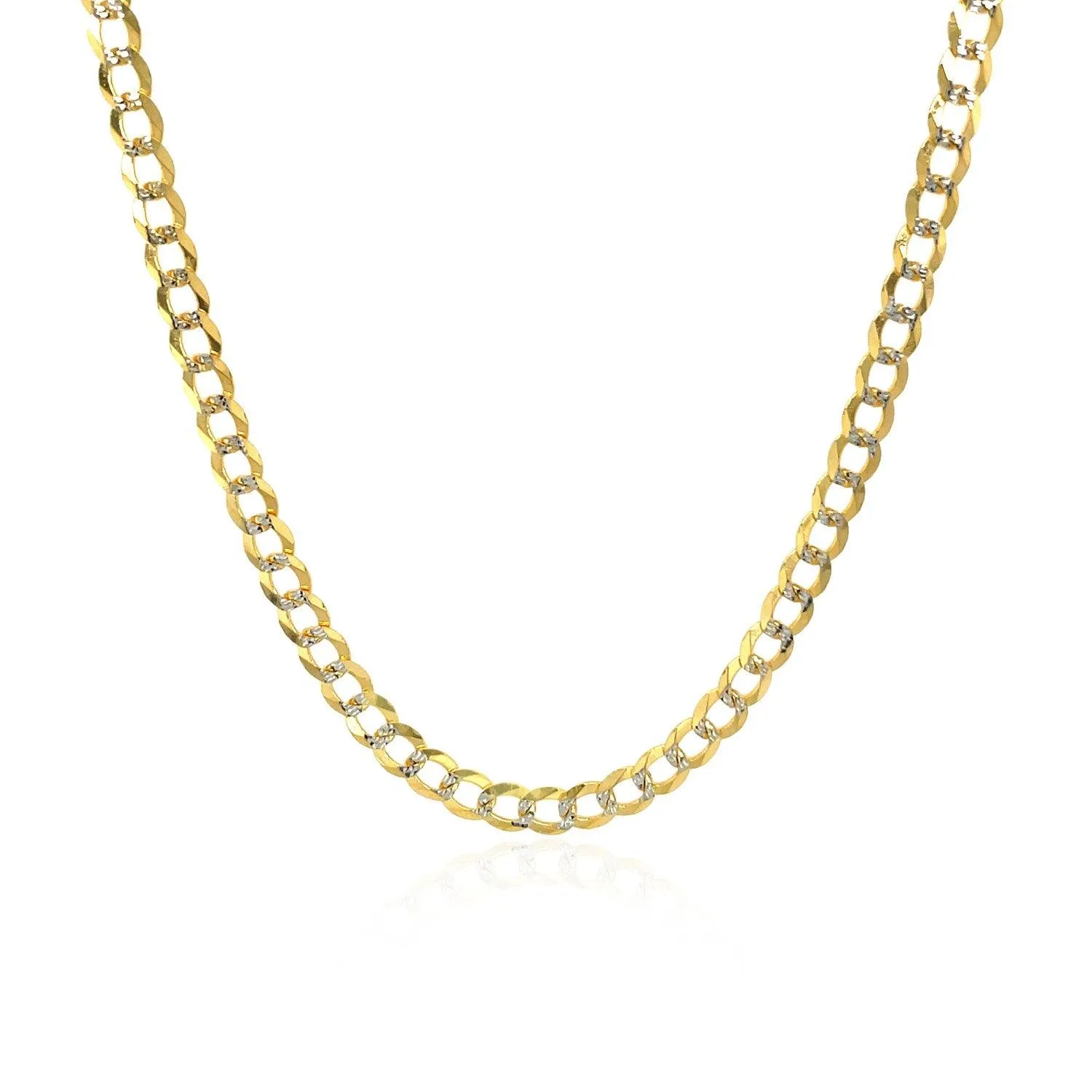 3.2 mm 14k Two Tone Gold Pave Curb Chain