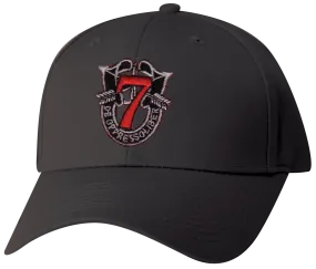 7th Special Forces Logo Embroidered on a Black Structured Ball Cap