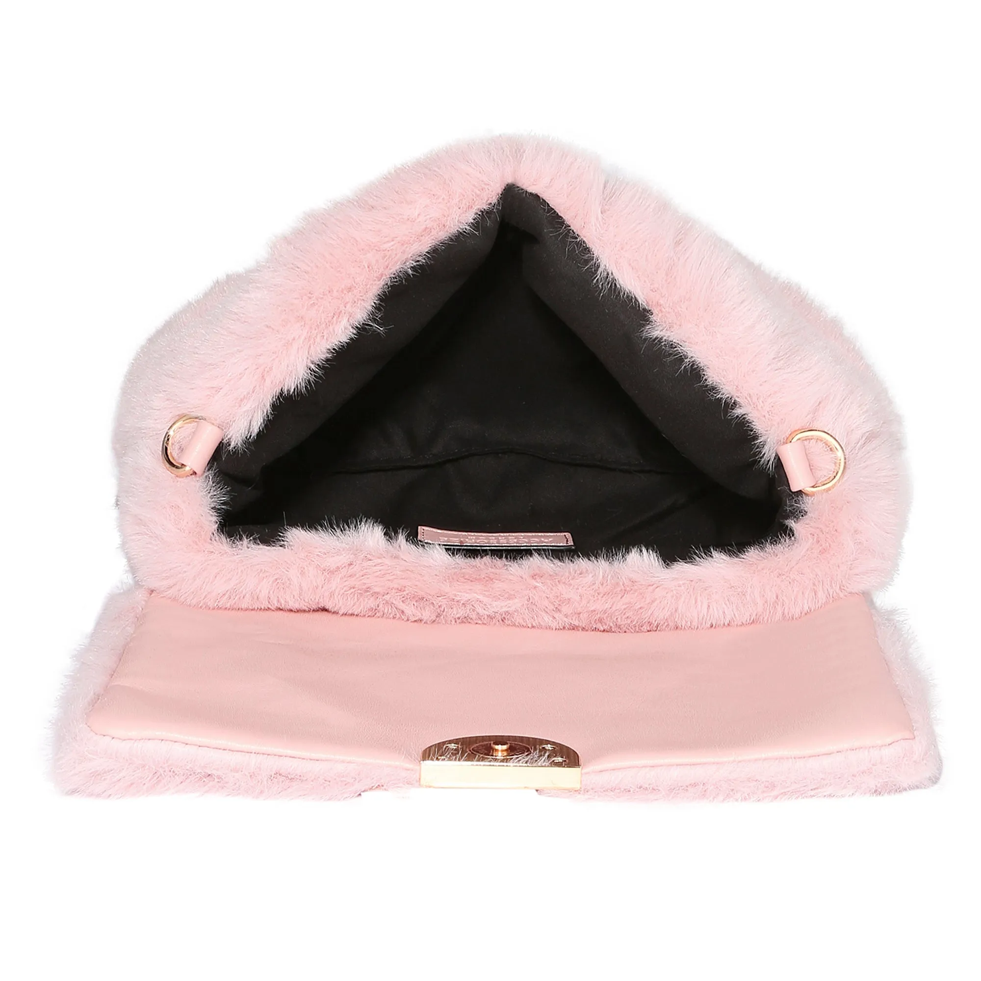 Accessorize London Women's Pink Faux Fur Shoulder Cross Body