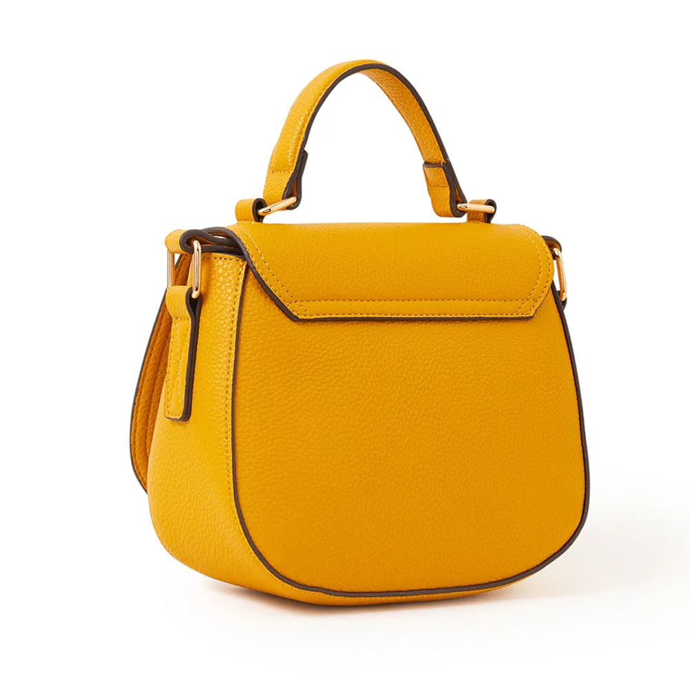 Accessorize London Yellow Metal Detail Satchel Sling Bag