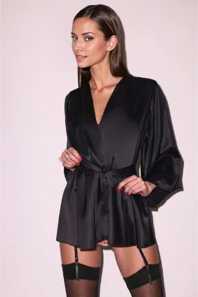 Angel Sleeve Robe in Black