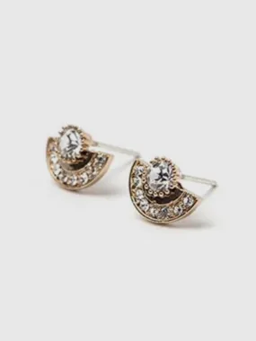 Arc Post Earrings - Black Diamond