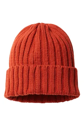 Atlantis Headwear Mens Sustainable Cable Knit Cuffed Beanie - Rusty