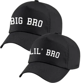 Big Bro & Lil' Bro College Matching Kids Caps Black