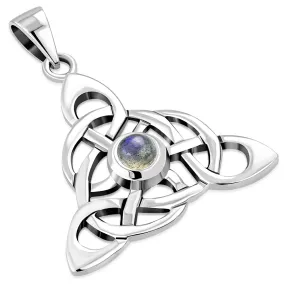 Celtic Silver Pendant set w/ Labradorite