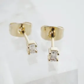 Crystal Baguette Studs