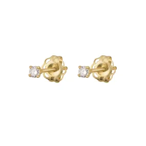 Dainty Diamond Studs in 14k Gold