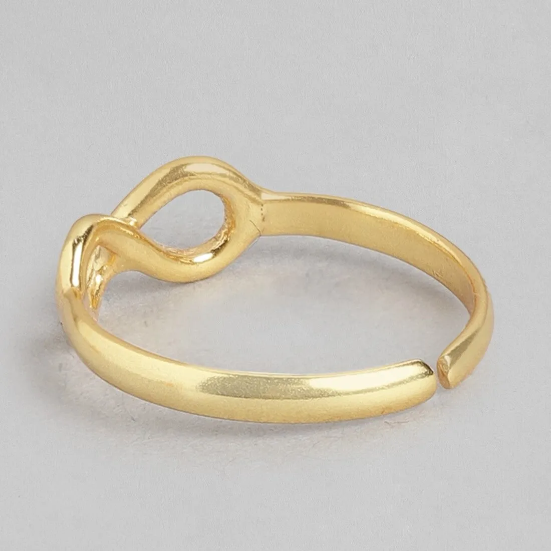 Eternal Love Gold-Plated 925 Sterling Silver Infinity Ring (Adjustable)