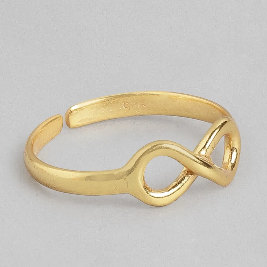 Eternal Love Gold-Plated 925 Sterling Silver Infinity Ring (Adjustable)