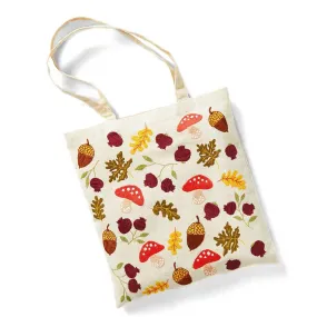 Fall Foliage Embroidered Tote