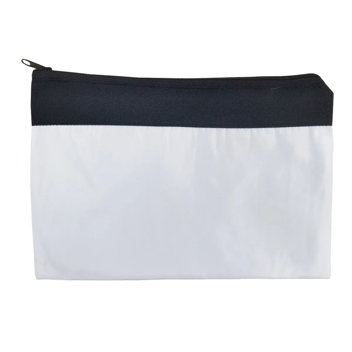 FULL CARTON - 50 x Zip Up Bags - TWO TONE Black & White - 16cm x 23cm