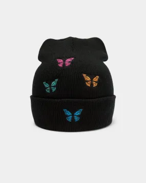 Goat Crew Unisex Multi-coloured Butterfly Beanie Black