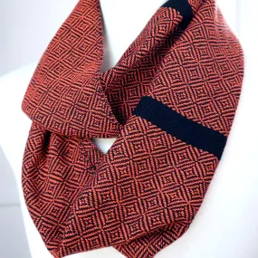 Handwoven Scarf - Classic - Tangerine Geometric