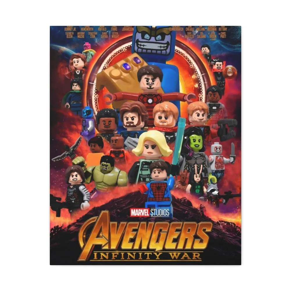 MOC  Compatible  Avengers Infinity Wars  Movie Wall Art Canvas Art With Backing.