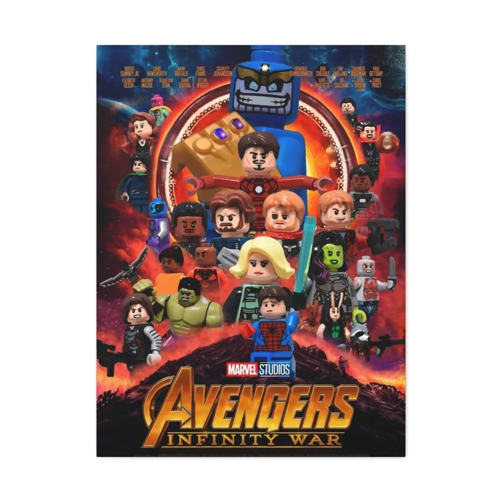 MOC  Compatible  Avengers Infinity Wars  Movie Wall Art Canvas Art With Backing.