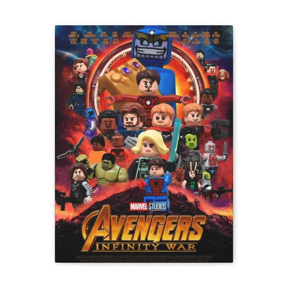 MOC  Compatible  Avengers Infinity Wars  Movie Wall Art Canvas Art With Backing.