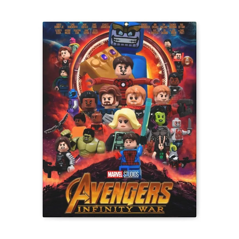 MOC  Compatible  Avengers Infinity Wars  Movie Wall Art Canvas Art With Backing.