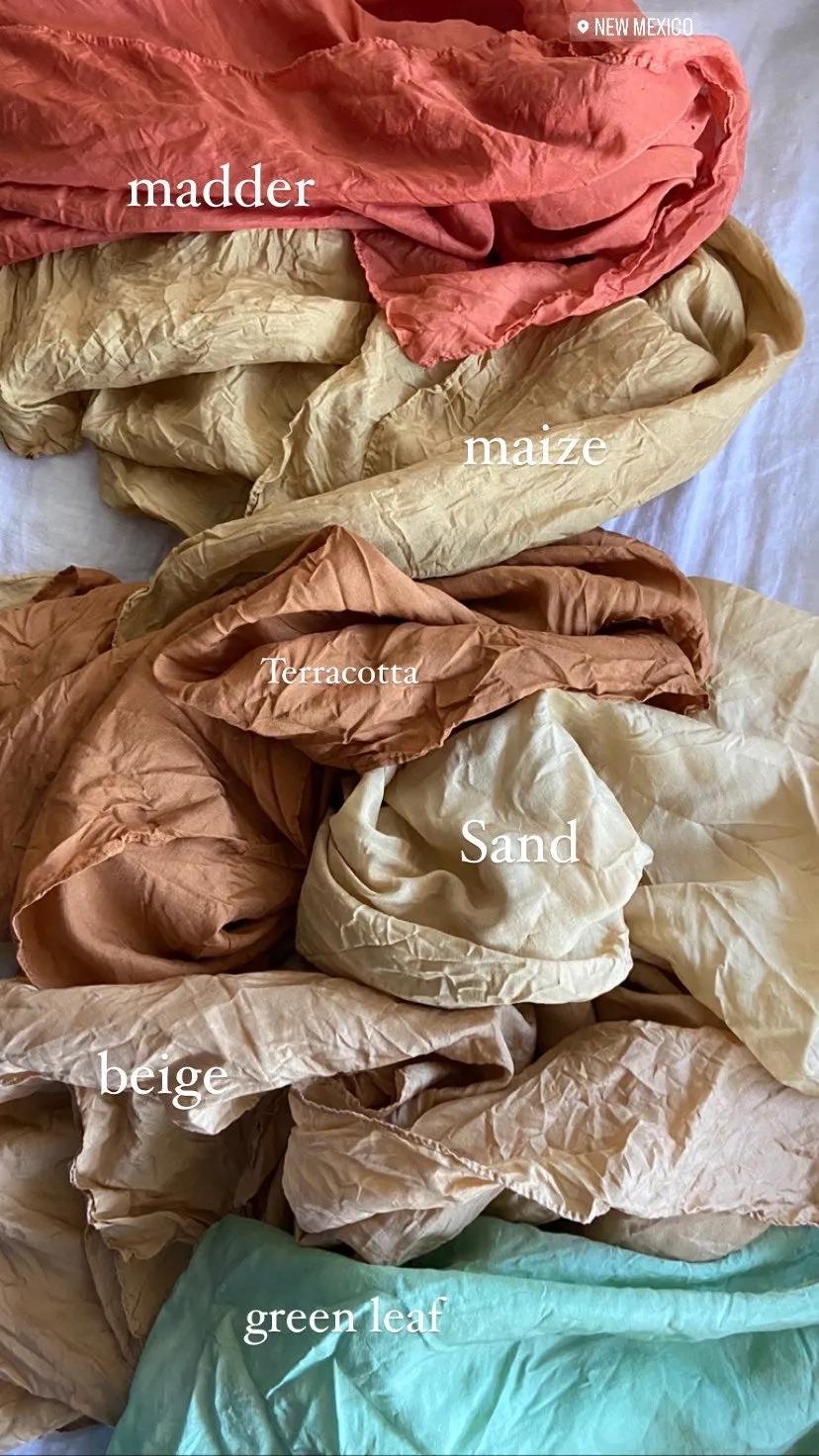 Naturally Dyed 100% Silk Scarves Neutral Earthy tones