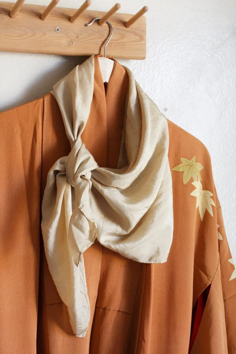 Naturally Dyed 100% Silk Scarves Neutral Earthy tones