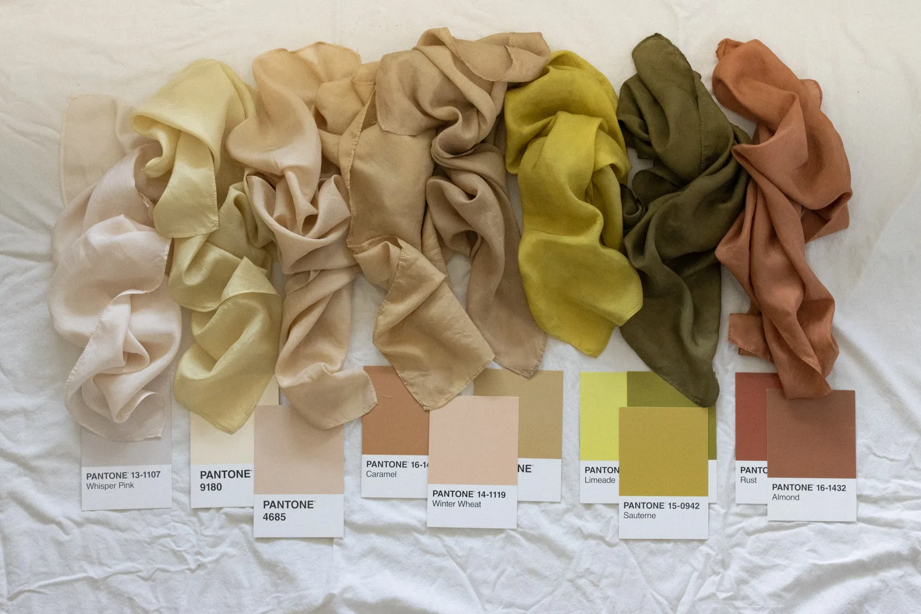 Naturally Dyed 100% Silk Scarves Neutral Earthy tones