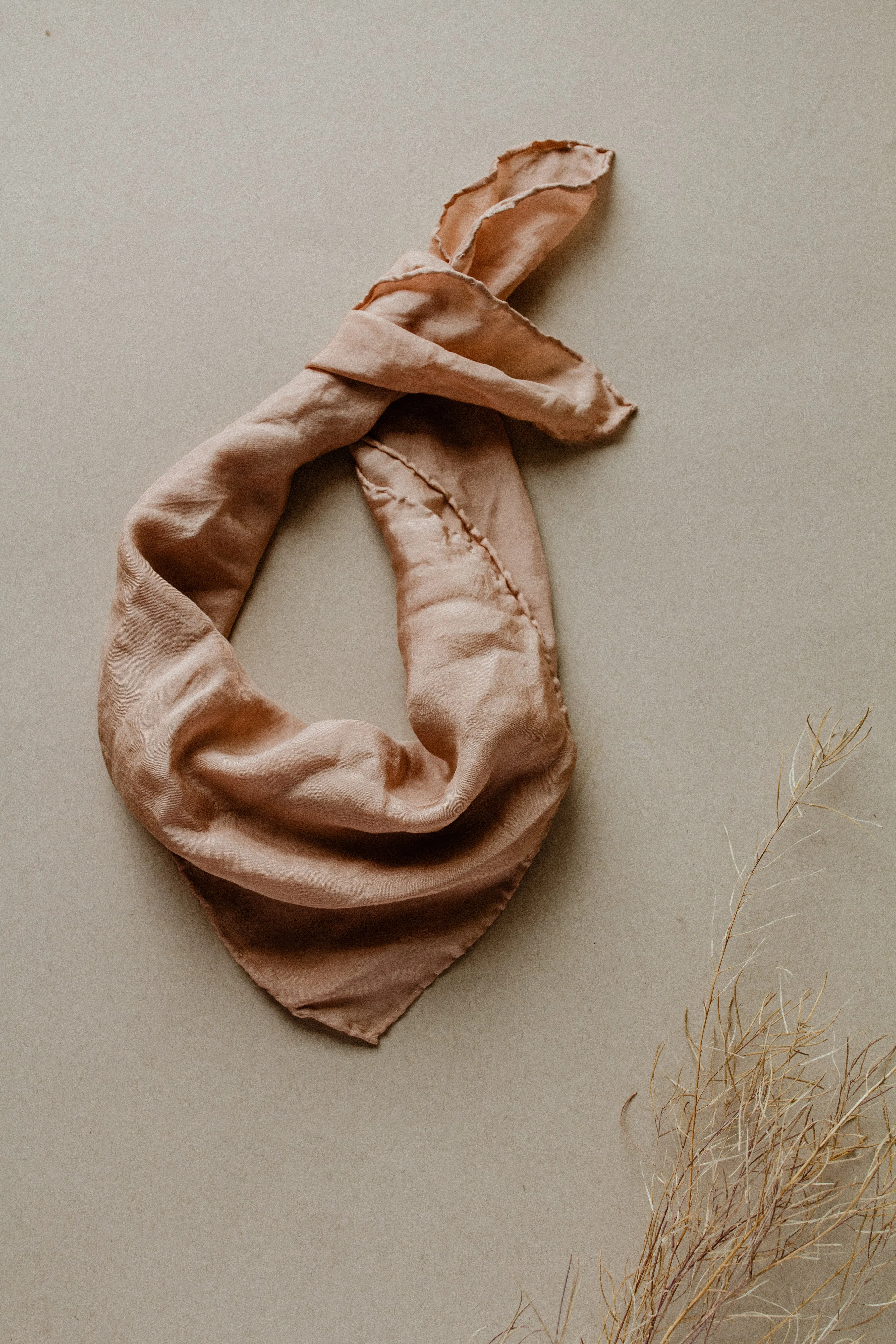 Naturally Dyed 100% Silk Scarves Neutral Earthy tones