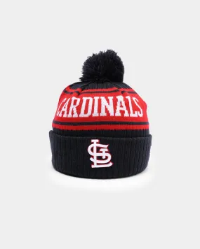 New Era St. Louis Cardinals Team Stripe Script Pom Beanie Team