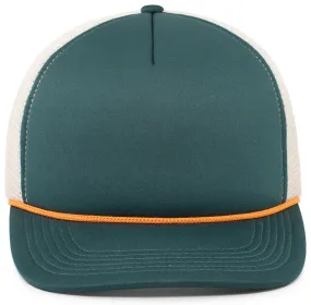 Pacific Headwear Foamie Fresh Trucker Cap - Dark Teal/Khaki/Orange