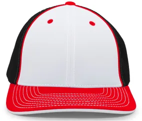 Pacific Headwear Trucker PacFlex Cap - White/Black/Red