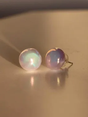 Pearl Statement Studs Chrome