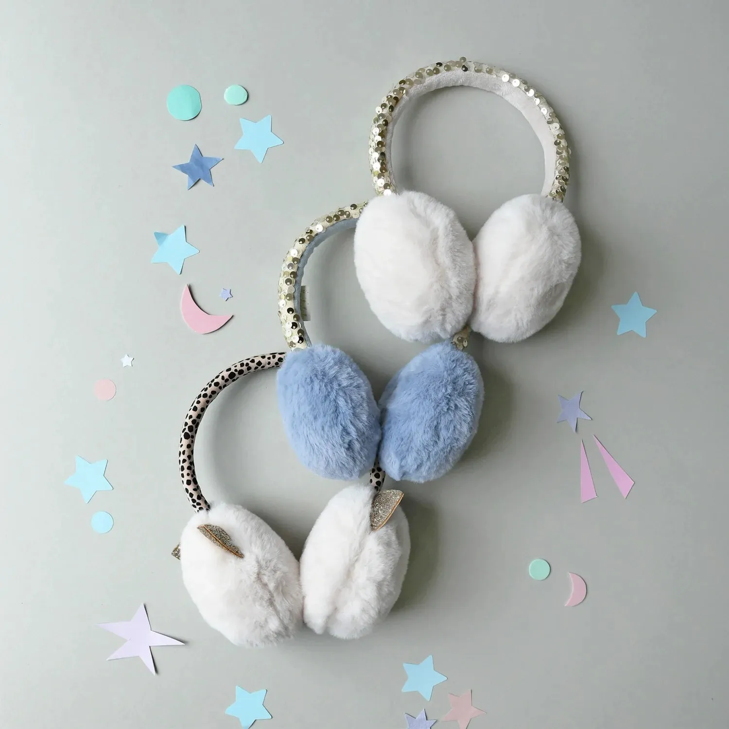 Rockahula: Shimmer Sequin Earmuffs Blue