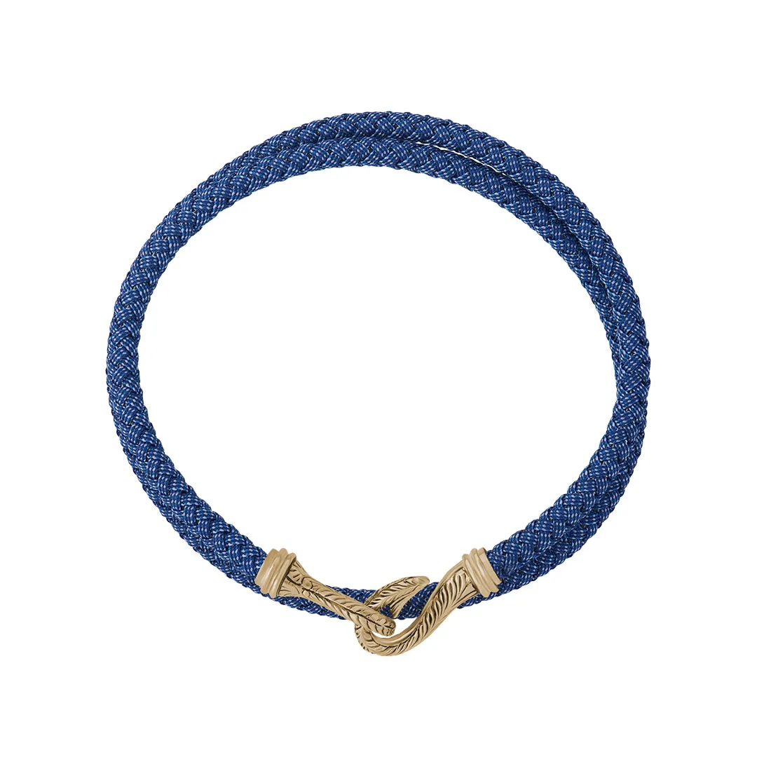 Sailor's Fish Hook Cotton Wrap Bracelet in Gold