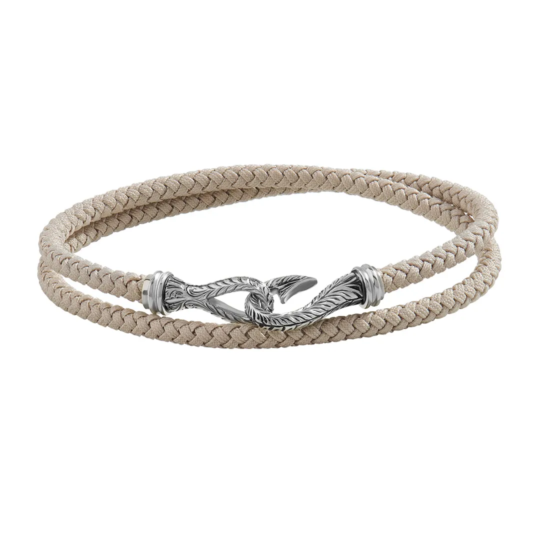 Sailor's Fish Hook Cotton Wrap Bracelet in Gold