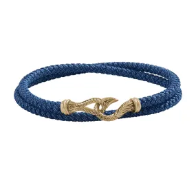 Sailor's Fish Hook Cotton Wrap Bracelet in Gold