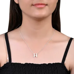 Sterling 925 silver Initials Alphabets H Pendants with chain | Jewellery Gift for Women & Girls | With Certificate of Authenticity and 925 Stamp | 6 Month Warranty*