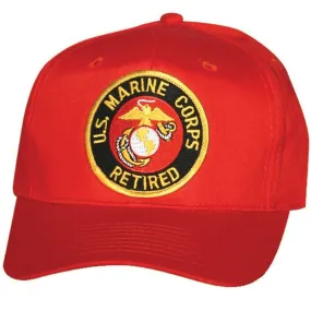 United States Marine Corps Retired 3" Round Crest Patch Ball Cap