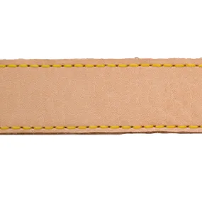 Veg-Tan Round Purse Strap 5/8 Yellow Stitch Lv - (#27706) - 1YD