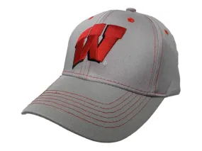 Wisconsin Badgers Captivating Headwear Gray Structured Adjustable Strap Hat Cap