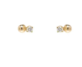 Zoe Chicco 14k Gold Bead and Diamond Studs